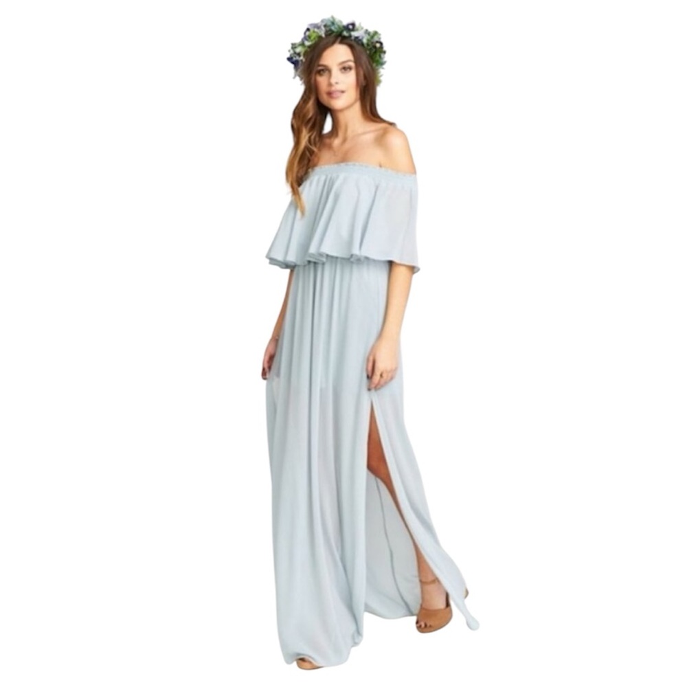 Show Me Your MuMu Hacienda Steel Blue Maxi Dress S🔥